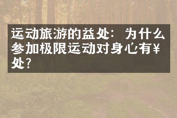 运动旅游的益处：为什么参加极限运动对身心有好处？