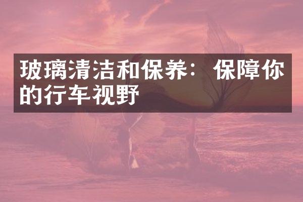 玻璃清洁和保养：保障你的行车视野