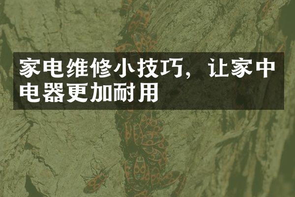 家电维修小技巧，让家中电器更加耐用
