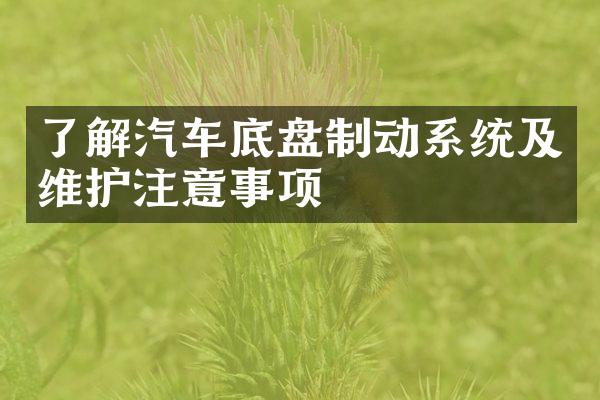 了解汽车底盘制动系统及维护注意事项