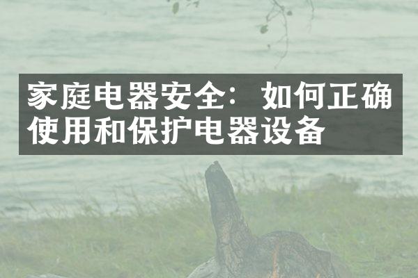 家庭电器安全：如何正确使用和保护电器设备