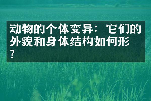 动物的个体变异：它们的外貌和身体结构如何形成？