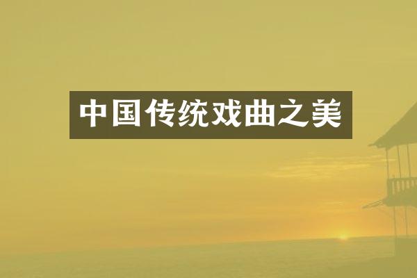 中国传统戏曲之美