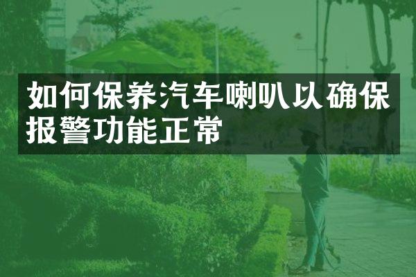 如何保养汽车喇叭以确保报警功能正常