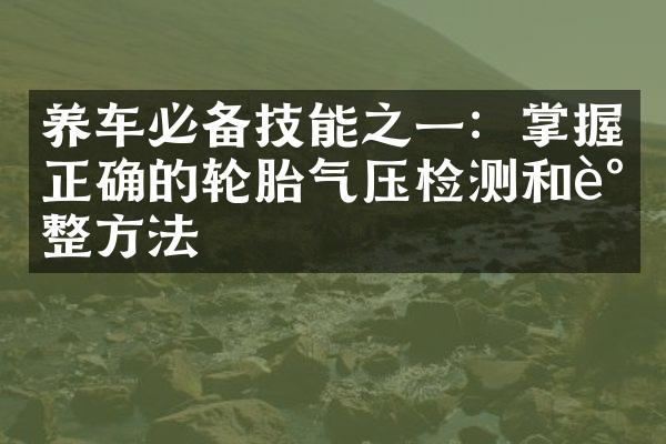 养车必备技能之一：掌握正确的轮胎气压检测和调整方法