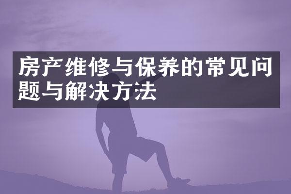 房产维修与保养的常见问题与解决方法