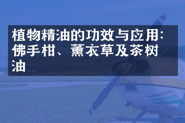 植物精油的功效与应用：佛手柑、薰衣草及茶树精油