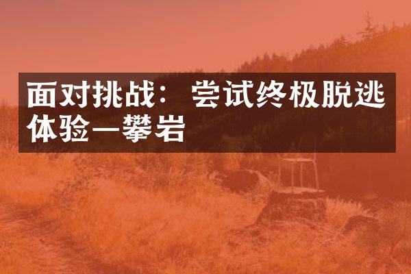 面对挑战：尝试终极脱逃体验—攀岩