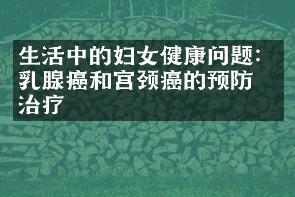 生活中的妇女健康问题：乳腺癌和宫颈癌的预防与治疗