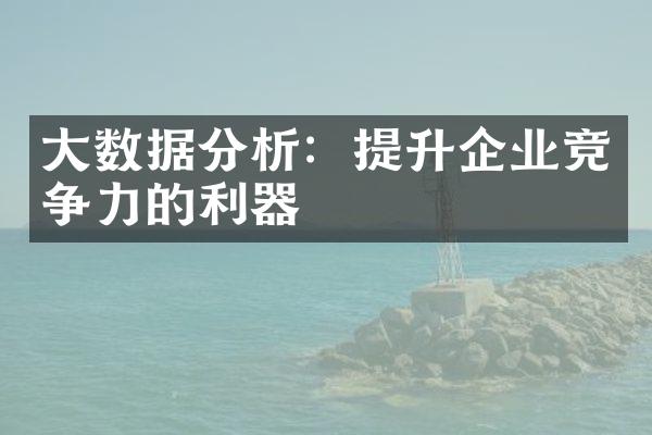 大数据分析：提升企业竞争力的利器