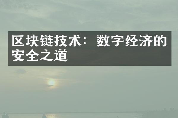 区块链技术：数字经济的安全之道