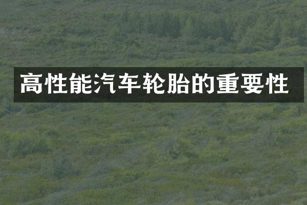 高性能汽车轮胎的重要性