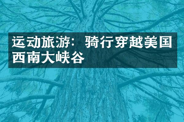 运动旅游：骑行穿越美国西南大峡谷
