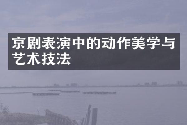 京剧表演中的动作美学与艺术技法