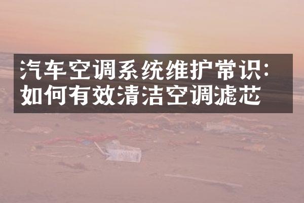 汽车空调系统维护常识：如何有效清洁空调滤芯
