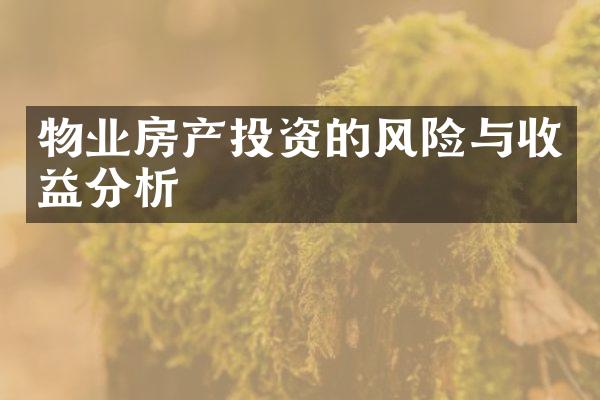 物业房产投资的风险与收益分析