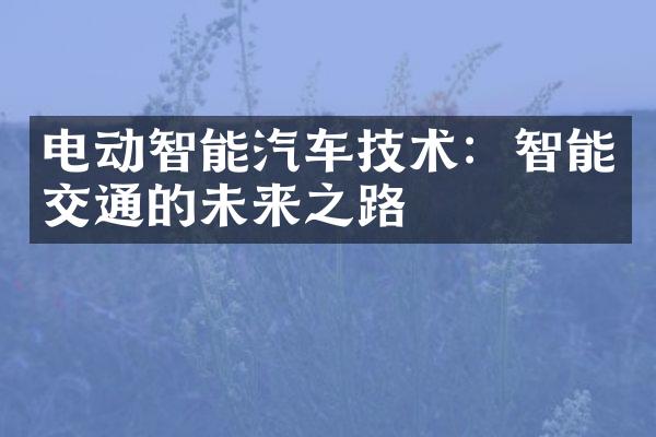 电动智能汽车技术：智能交通的未来之路