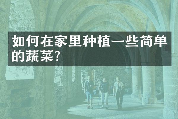 如何在家里种植一些简单的蔬菜？
