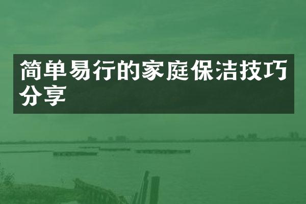 简单易行的家庭保洁技巧分享