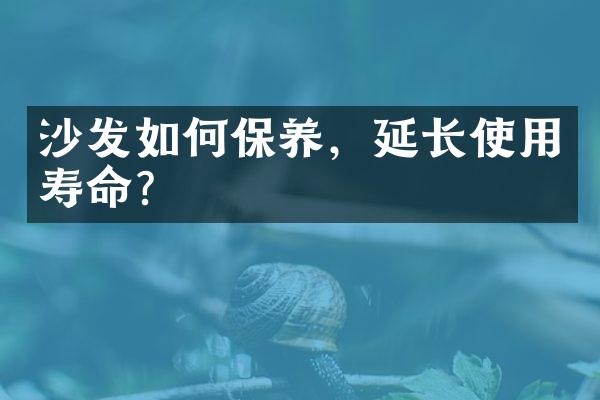 沙发如何保养，延长使用寿命？