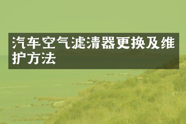 汽车空气滤清器更换及维护方法