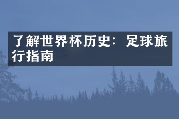 了解世界杯历史：足球旅行指南