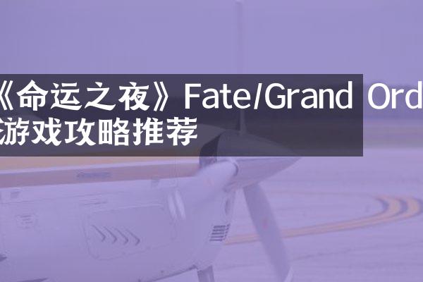 《命运之夜》Fate/Grand Order游戏攻略推荐