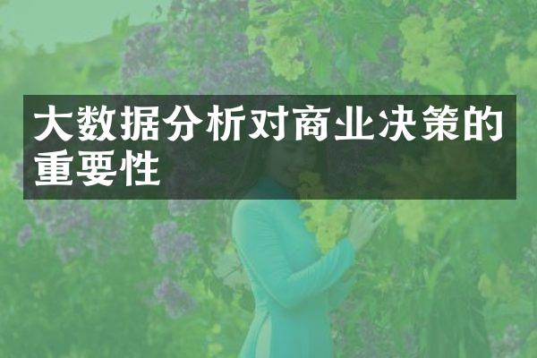 大数据分析对商业决策的重要性