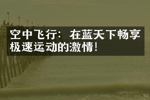 空中飞行：在蓝天下畅享极速运动的激情！