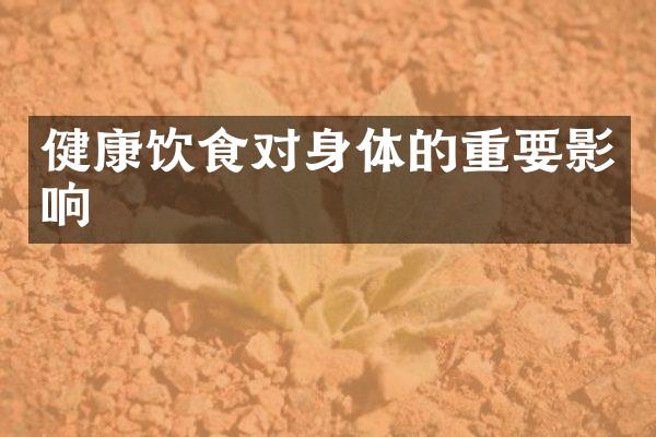 健康饮食对身体的重要影响