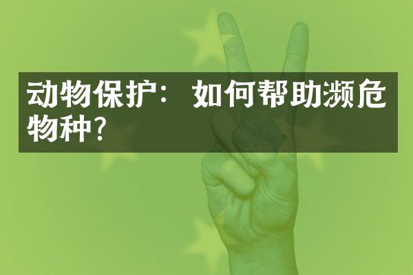 动物保护：如何帮助濒危物种？