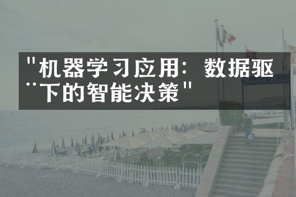 "机器学习应用：数据驱动下的智能决策"