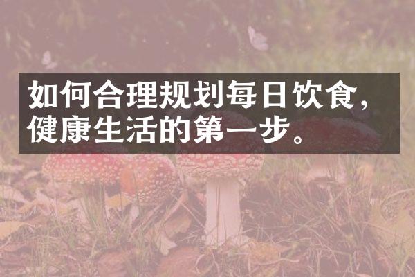 如何合理规划每日饮食，健康生活的第一步。