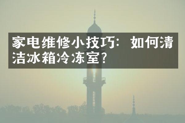 家电维修小技巧：如何清洁冰箱冷冻室？