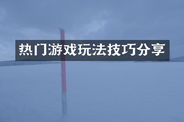 热门游戏玩法技巧分享