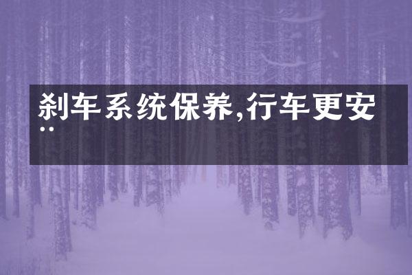 刹车系统保养,行车更安全