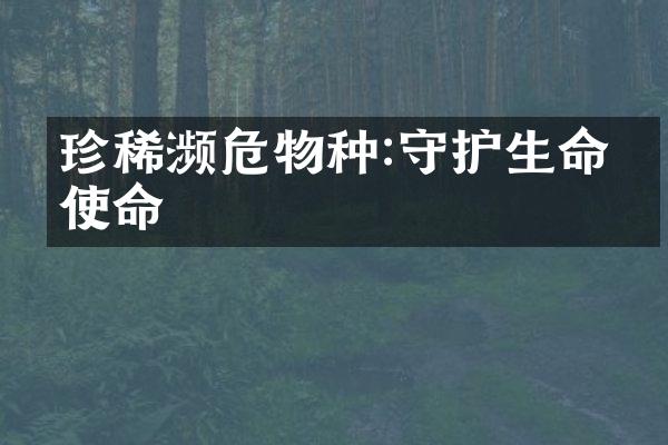 珍稀濒危物种:守护生命的使命