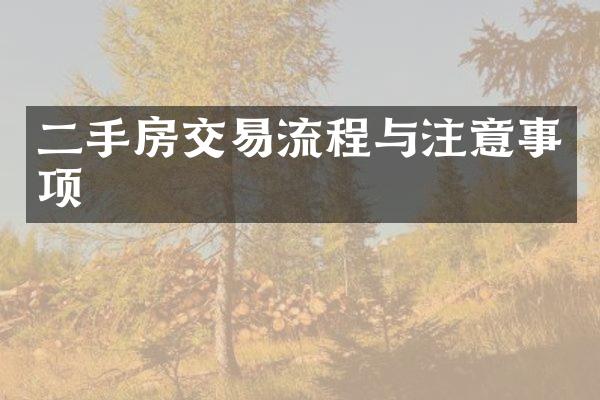 二手房交易流程与注意事项