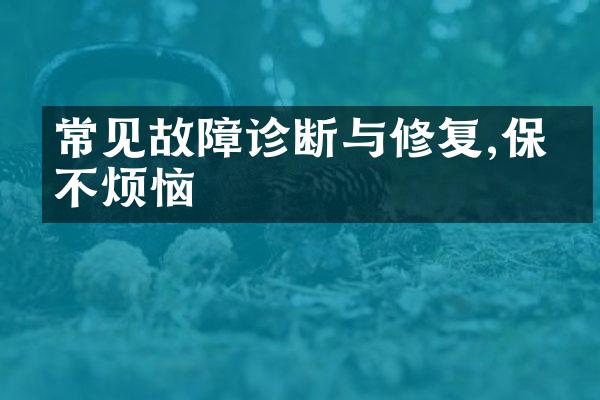 常见故障诊断与修复,保养不烦恼