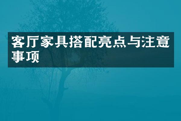 客厅家具搭配亮点与注意事项