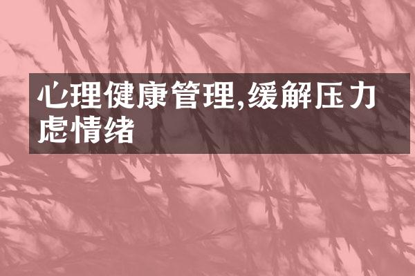 心理健康管理,缓解压力焦虑情绪