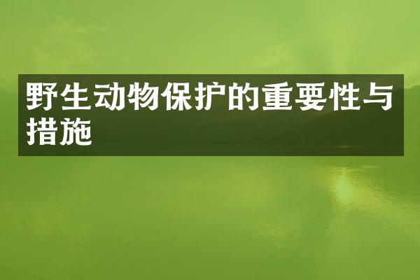 野生动物保护的重要性与措施