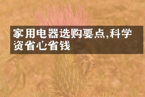 家用电器选购要点,科学投资省心省钱