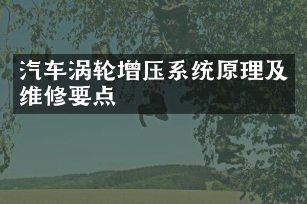 汽车涡轮增压系统原理及维修要点