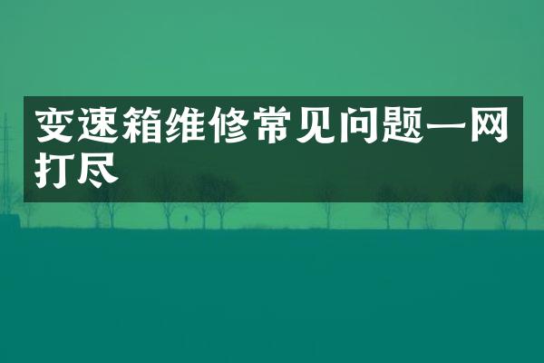 变速箱维修常见问题一网打尽