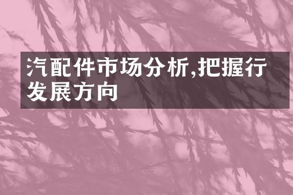 汽配件市场分析,把握行业发展方向