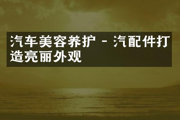 汽车美容养护 - 汽配件打造亮丽外观
