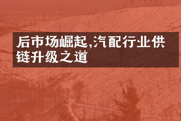 后市场崛起,汽配行业供应链升级之道