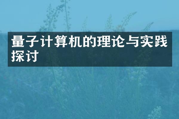 量子计算机的理论与实践探讨