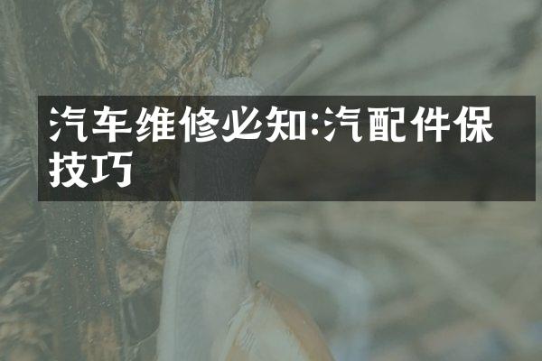 汽车维修必知:汽配件保养技巧